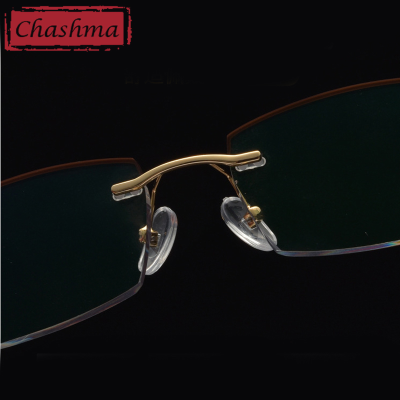 Gouden brilmonturen voor mannen, oculos de grau masculino armacao, randloos, bijziendheid, bril op sterkte, brillenmonturen, brillen