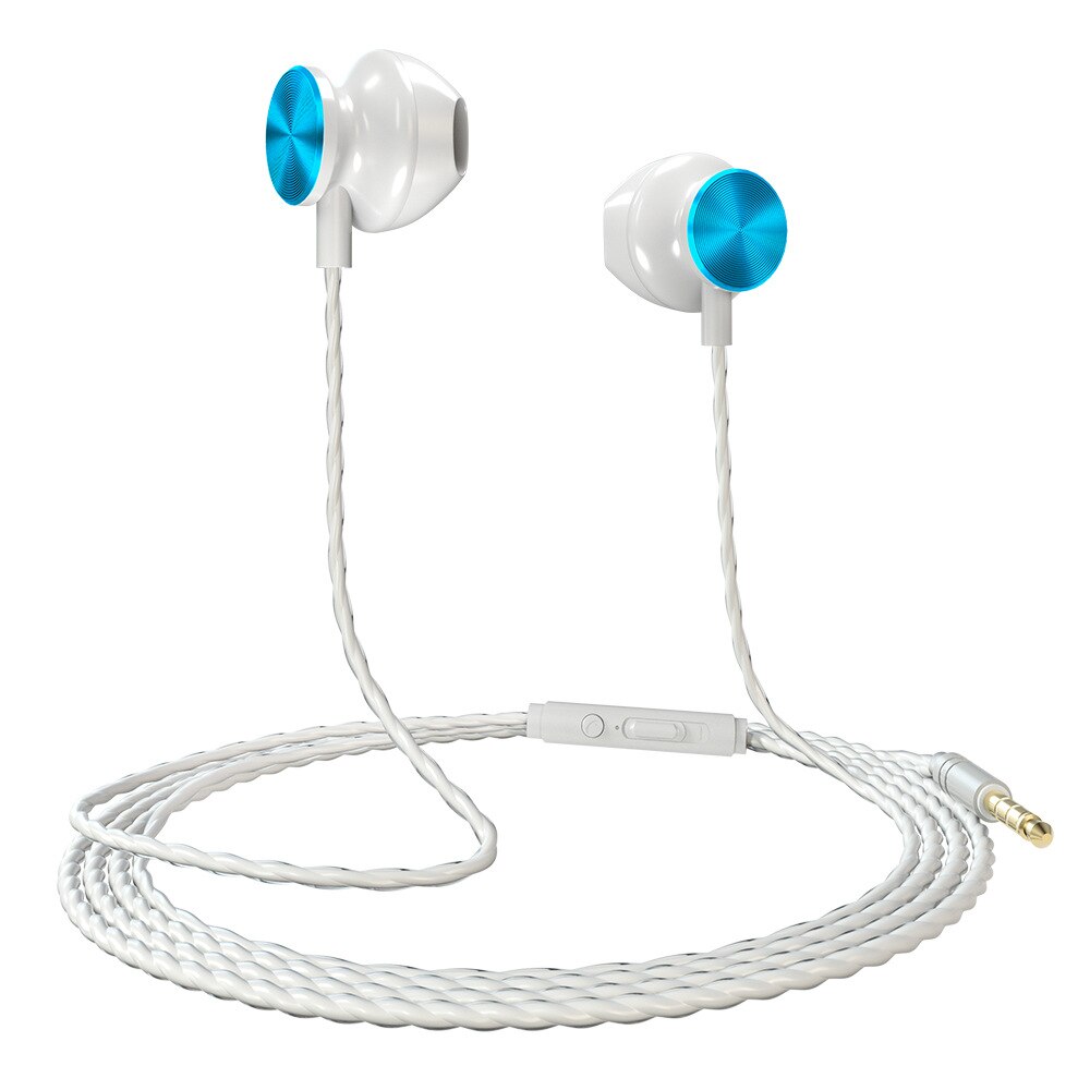 Auricolari Intrauricolari - Modello V20 - Auricolari Cablati con Bassi e Suono Magico - Hongbiao: Bianco e Blu