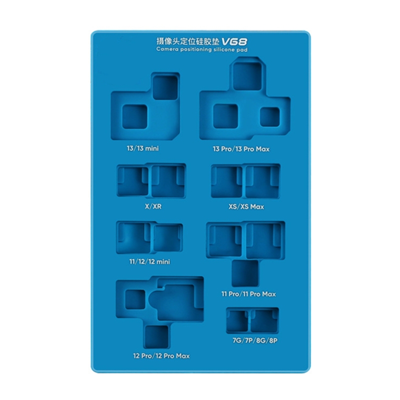 V68 Phone Camera Positioning Silicone Pad for iphone 7 8 12 13promax Mobile Camera Repair Installation Mold 140x89x9mm M04 22