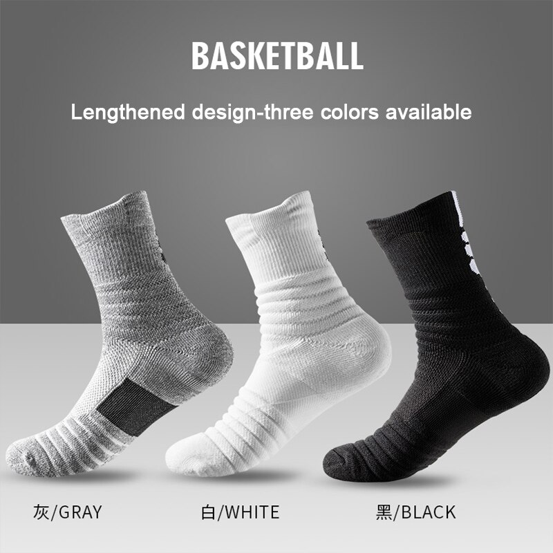 Basketballsokker elite sokker rør tykke håndklædestrømper skridsikre svedabsorberende træning sportssokker mænd kvinder