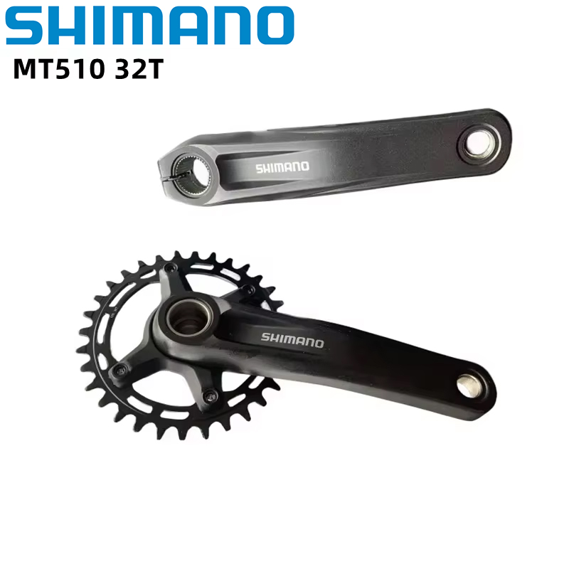 Platos y bielas Shimano MT510 Deore M6100 Series 170/175mm 32T 34T 1x12 velocidades MT500 soporte inferior BB52 para manivela de bicicleta de montaña: YELLOW / 170mm / BSA