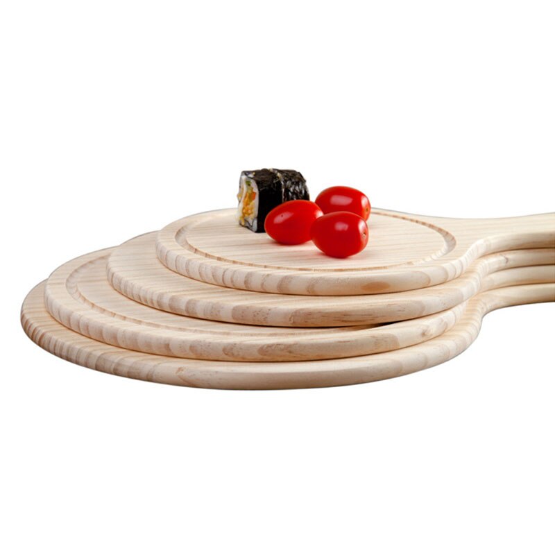 Houten Pizza Board Ronde Met Hand Pizza Bakplaat Pizza Steen Snijplank Platter Pizza Cake Bakvormen Gereedschap