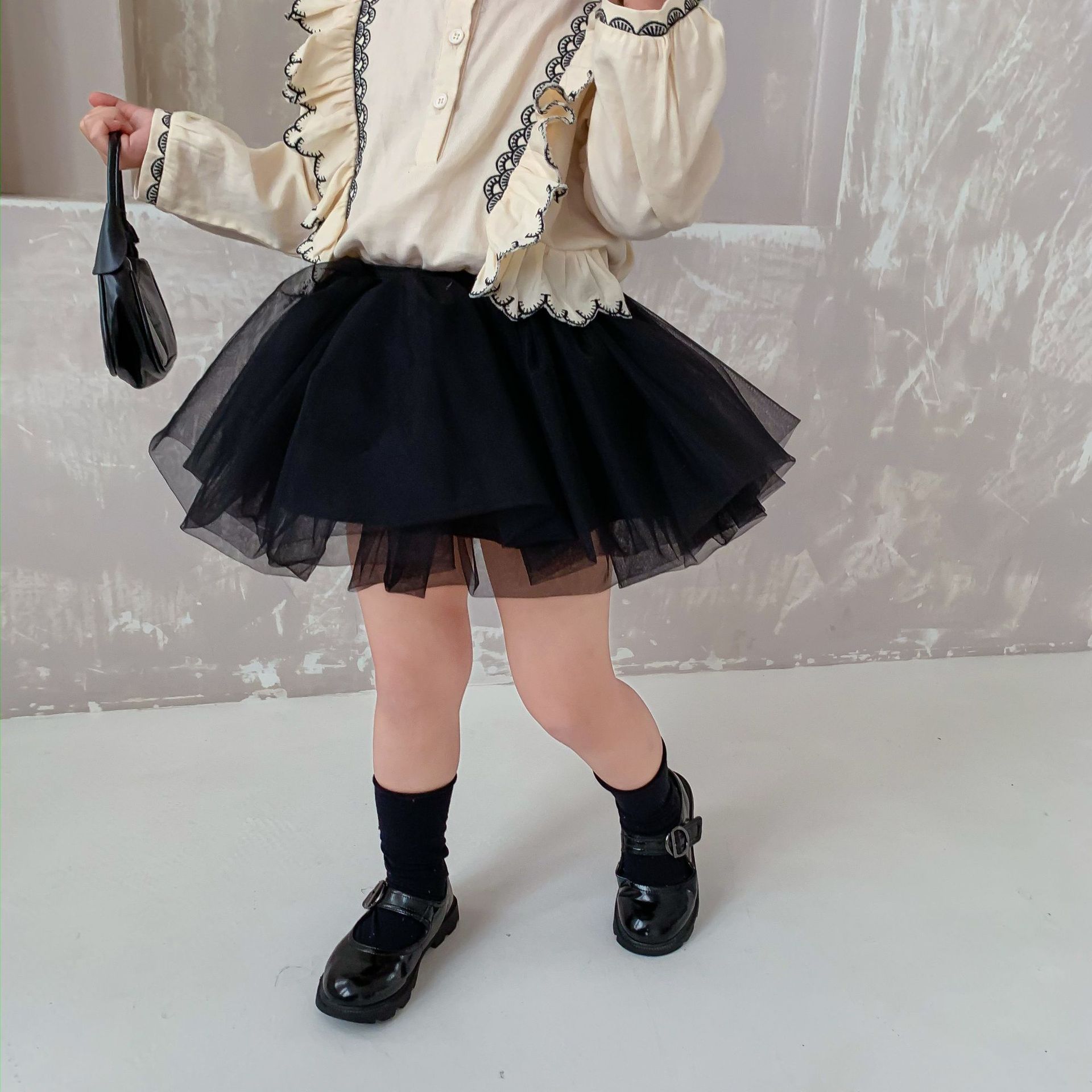 2021 gonna per bambini ragazza nuova gonna a rete Pengpeng primavera gonna principessa bambina gonna moda stile estero