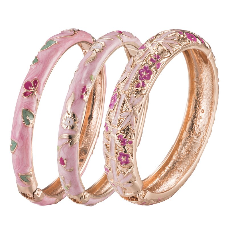 3 Pcs Set Cloisonne Bangles Voor Vrouwen Sieraden Lady Girl Vrouwen Hand Armbanden Enamel Bangle Indische Stijl