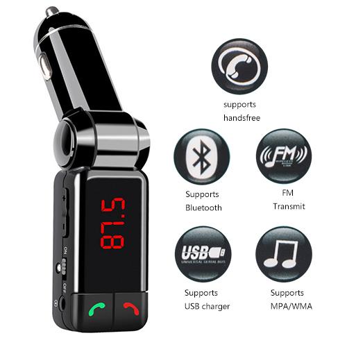 Fm-zender Lcd Bluetooth Car Kit MP3 Usb Charger Handsfree Voor Iphone Флешка Voor Iphone Blutooth Transmiter Глушилка Глонасс