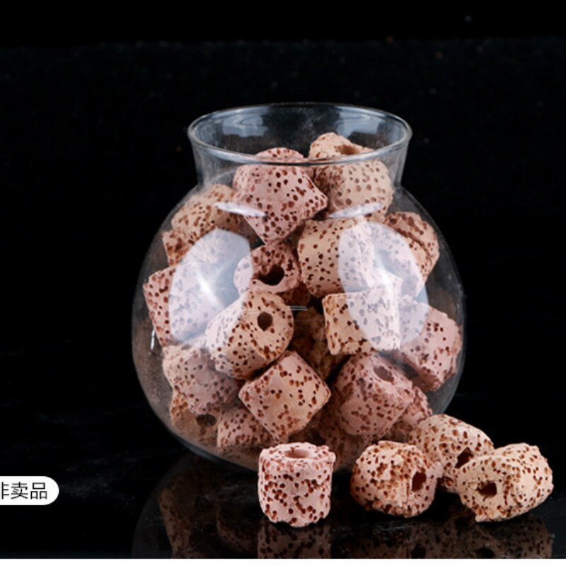9 in 1 akvariefiltermaterial keramisk biokemisk boll akvarium medium akvarietillbehör nätpåse: Röd andningsring / 1000g