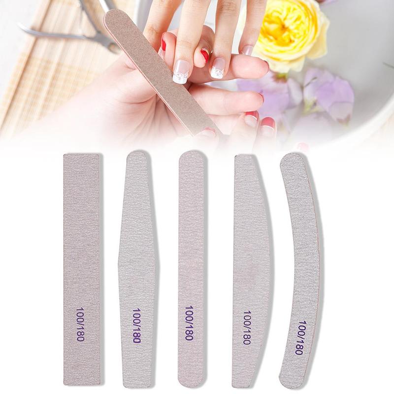 1pcs Nail File Half Moon Sandpaper Nail Sanding Buffer Block Grinding Polishing Manicure Care Tools Nail Polish Supplies