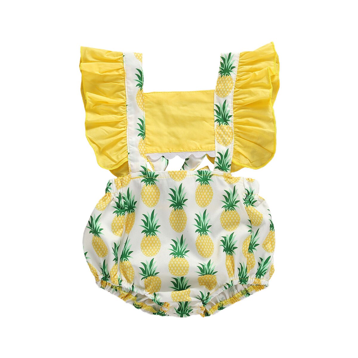 Citgeett zomer babykleding voor meisjes, korte uitlopende mouwen, pullover, bodysuit, ananas, flamingo print, kleding: A / 12m
