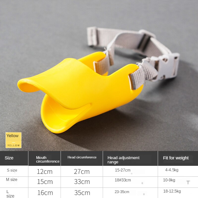 Dog Muzzle Anti-biting, Anti-calling, Anti-eating Teddy Mouthpiece Bark Stopper Pet Mask Pomeranian Corgi Dog Supplies: Yellow / L