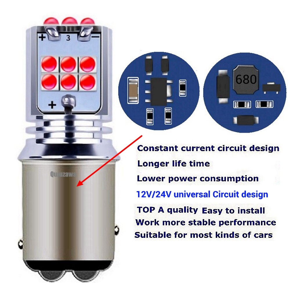 1Pcs 1157 P21/5 W BAY15D Super Heldere 1800Lm LED Auto Richtingaanwijzer Lamp Tail Brake Bulb Auto dagrijverlichting Rood Wit Geel