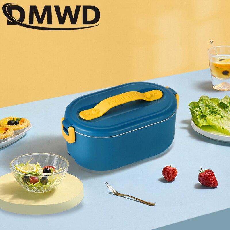 DMWD 220V Lunch Box Food Container Portable Electric Heating Food Warmer Heater Rice Container Dinnerware Sets For Home