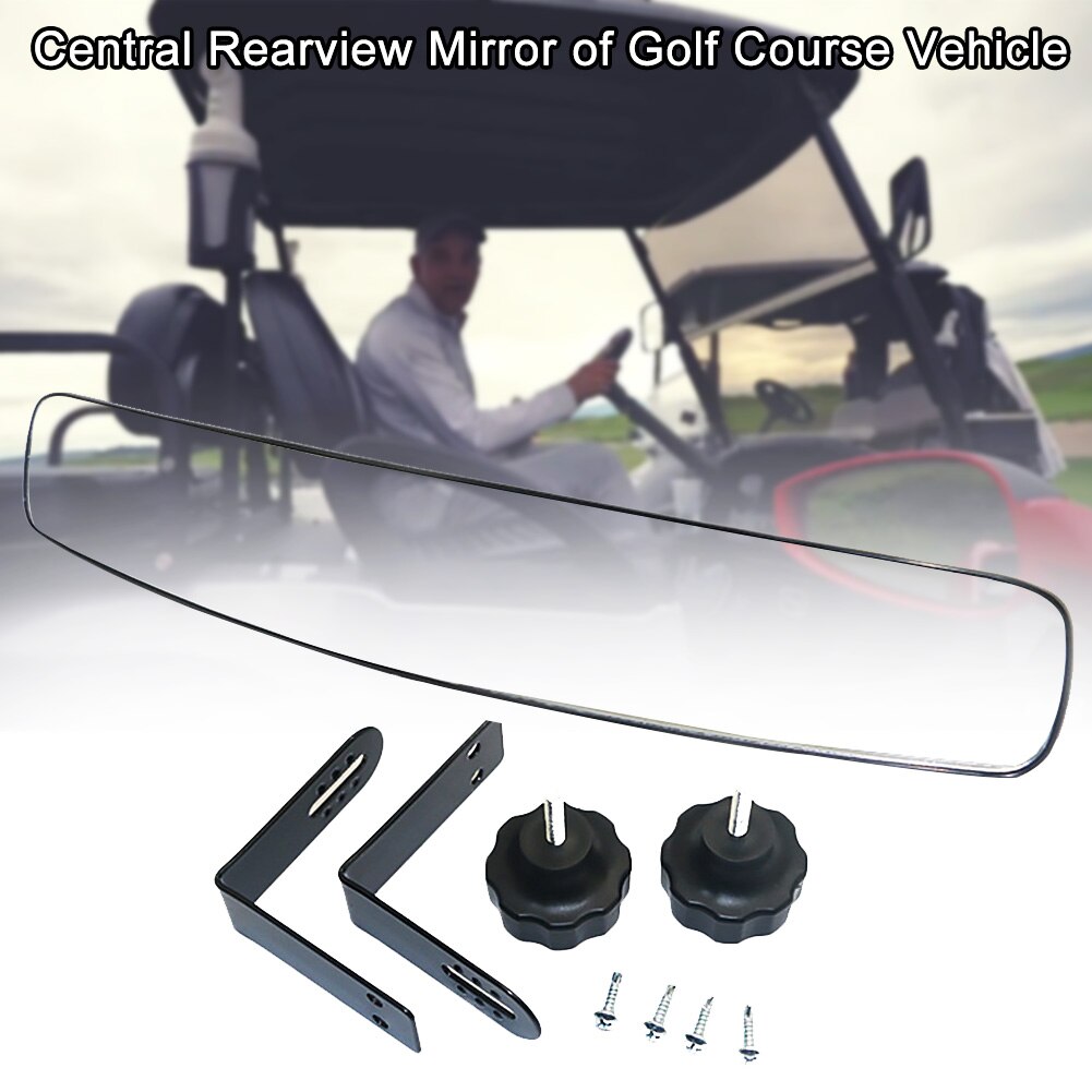 Panoramic ABS Universal Rear View Mirror Replacement Wide Vision Safety Easy Install Golf Cart Clear Shockproof Outdoor Driving