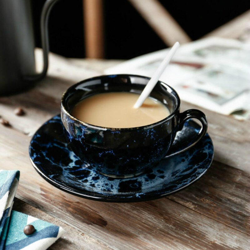 Moro glødende klassisk luksus porselen kopp og tallerken keramikk enkle te sett kaffekopper tazas para kafe kjøkkenutstyr