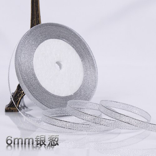 22 Meters Roll Gold Silver Glitter Satin Ribbon Cr... – Vicedeal
