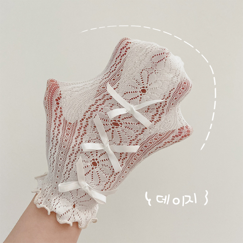 2022 New Spring Summer Girls calze al ginocchio calze a rete in pizzo per bambini Princess Bow Lolita Roll Socks tubo flessibile per studenti traspirante: 1205