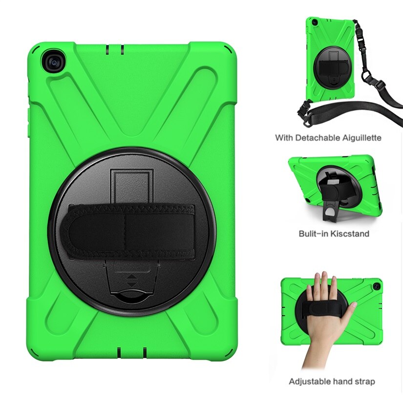 For Galaxy Tab A 10.1 Case, Shockproof High Impact Resistant Heavy Duty Armor Cover for Samsung Galaxy Tab A 10.1 T510 T515: Green Strap