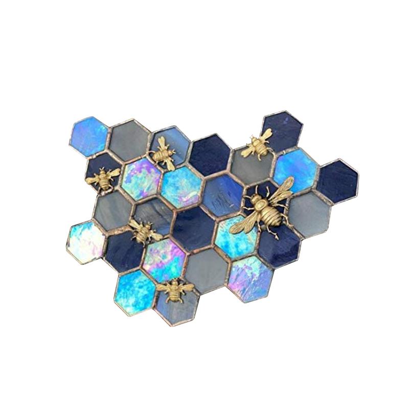 Bee Hive Cartoon Sticker Home Window Wallpaper Decoration Cute Pattern Sunflower PVC Wallpaper Wreath Shape Bedroom Living Room: 02