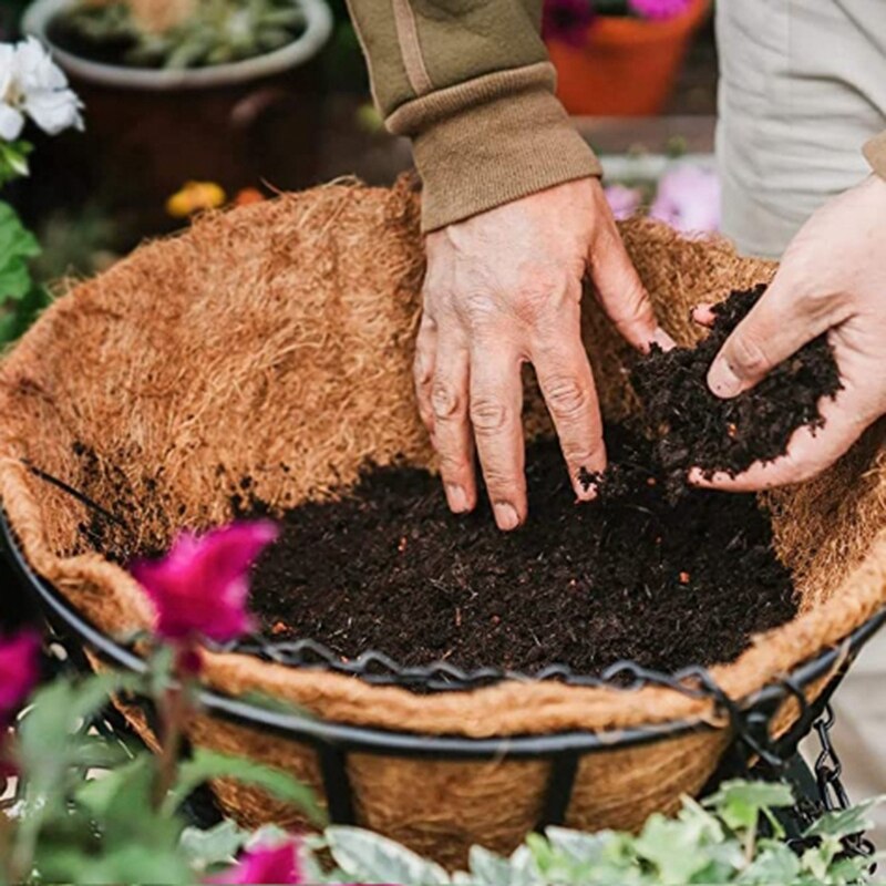 2 stk  of 50 cm runde kakao liner hængende kurv kokos planter planter haven pot udskiftning liner