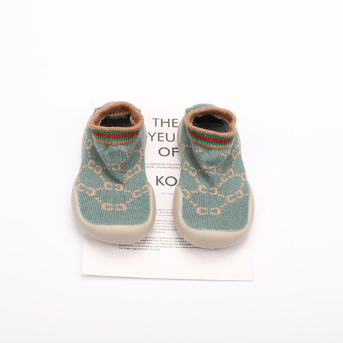 Baby Boys Girls Sock Shoes Non-slip Floor Socks Baby Soft Rubber Sole Toddler Sneakers Socks Baby Socks with Rubber Soles Shoes: Green / 22-23(Insole13.5cm)