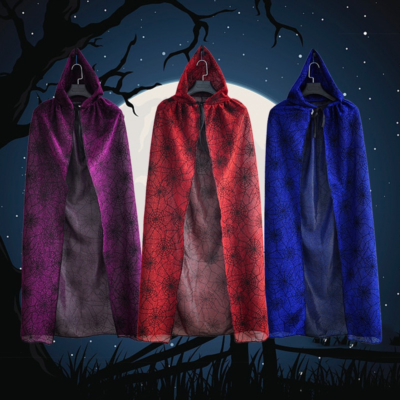Halloween men women cosplay costume Spider Web Cloak Adult Costumes Death Vampire Sorcerer party halloween costumes for women