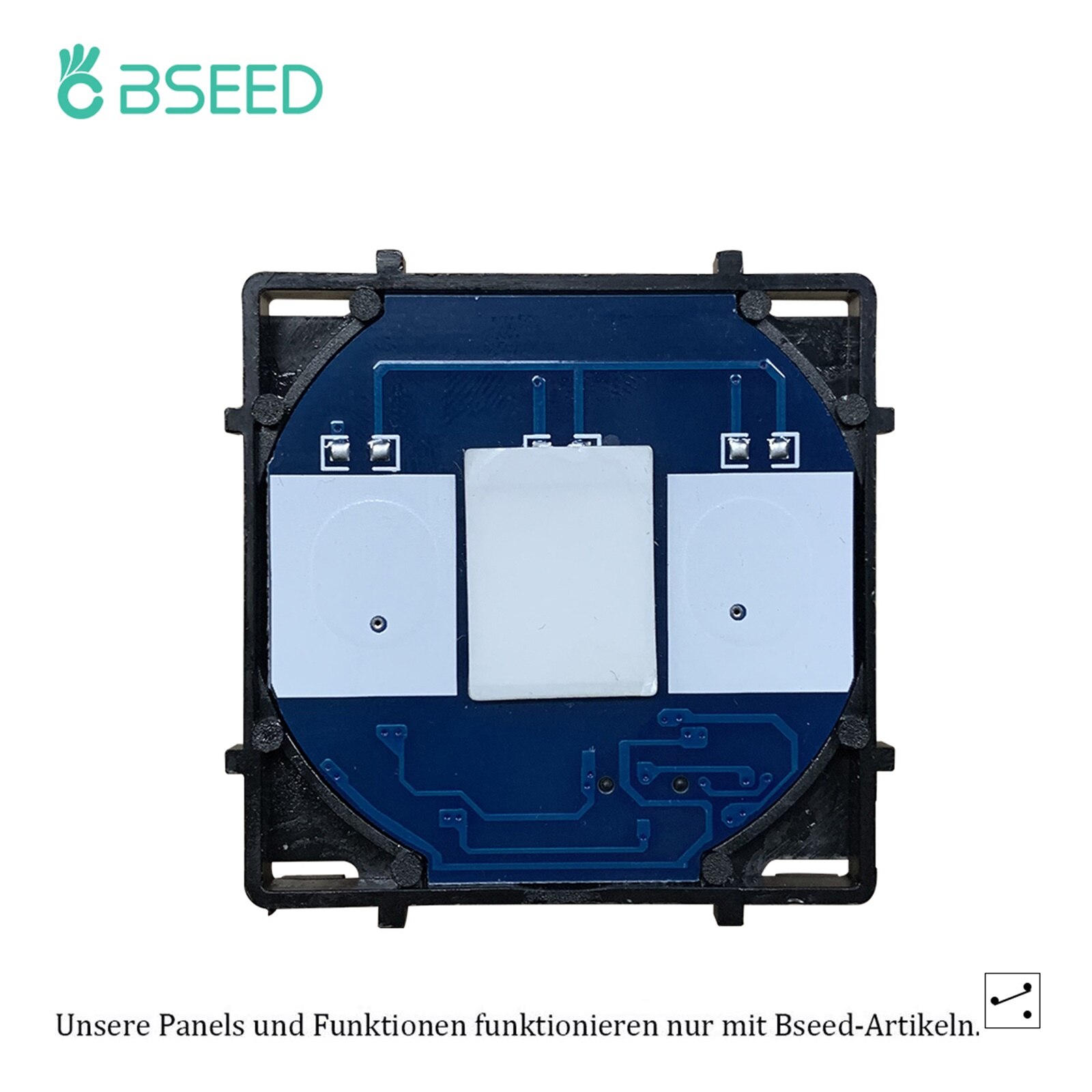 BSEED 1/2/3Gang Light Switch Touch LED Dimmer Sensor Switch Function Keys Wall Panels Glass Frame EU Wall Socket DIY Parts: 1G 2W Switch Part