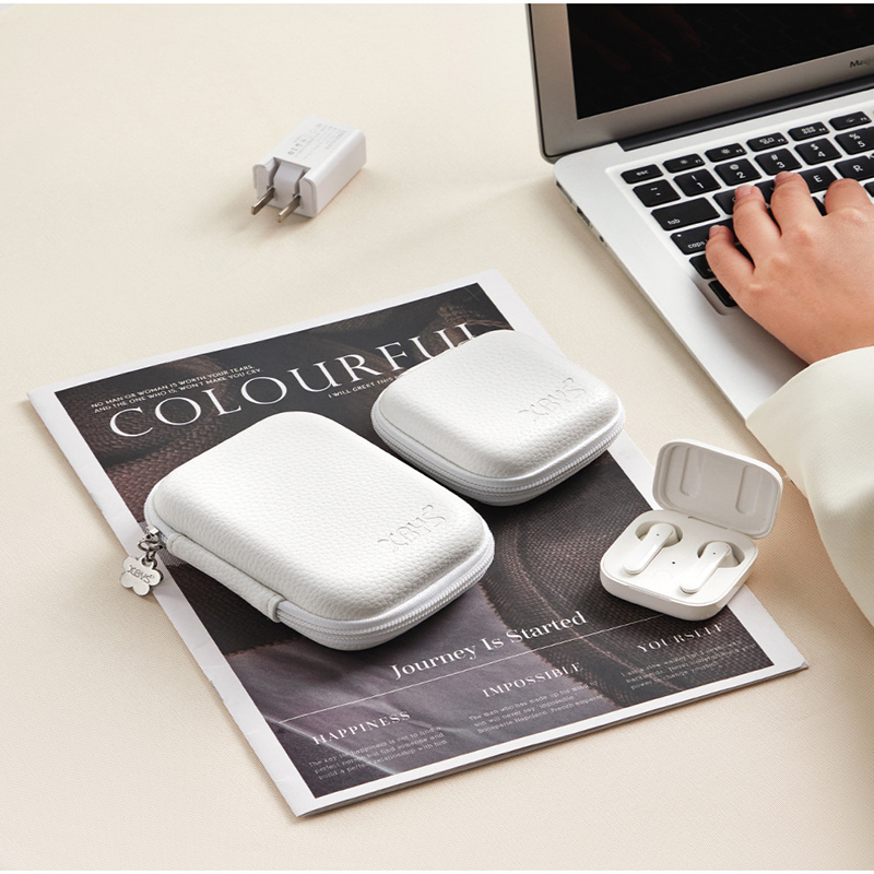 Sac de rangement portable en cuir Élpour gadgets numériques, mini coque rigide, étui de chargeur pour écouteurs, câble de données, évaluation de disque U