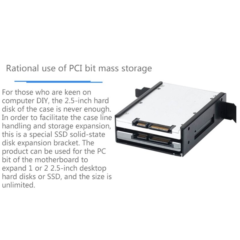 1 Pc 2.5-Inch HDD/SSD Metal Hard Drive Bay Desktop PCI Card Seat Hard Drive Bay T5UA