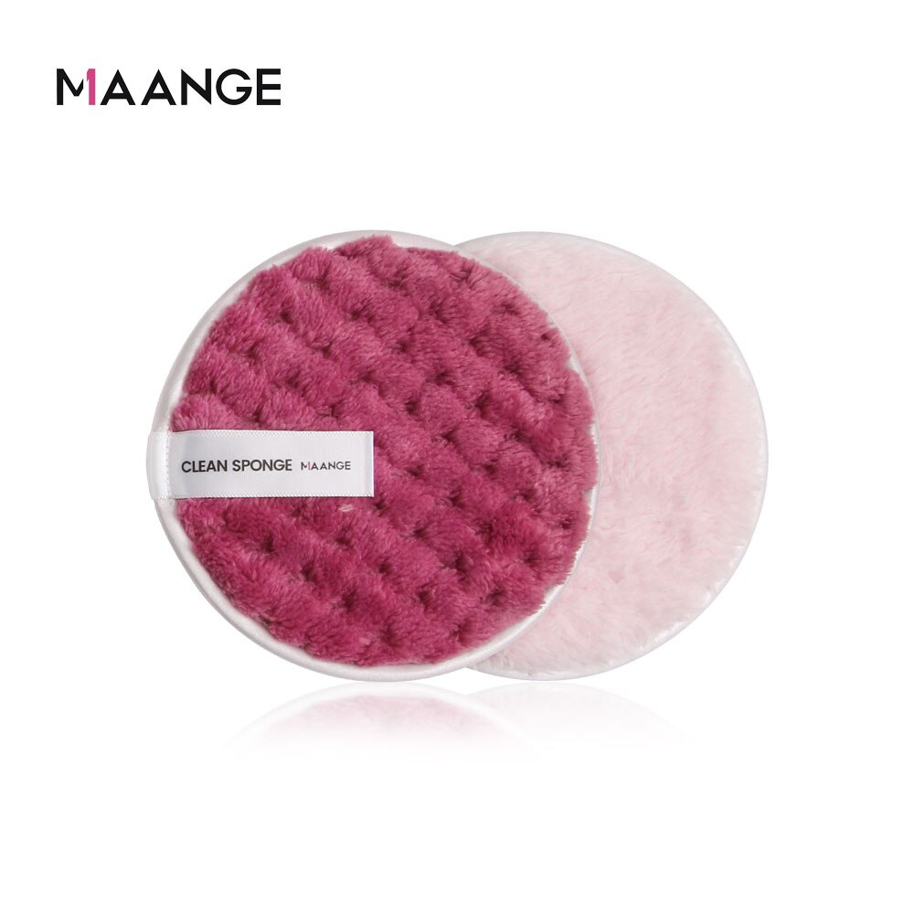 1PC Double-sided Reusable Sponge Puff Colorful Cosmetic Removal Face Washing Cleaner Puff Women Makeup Accessories: rose red