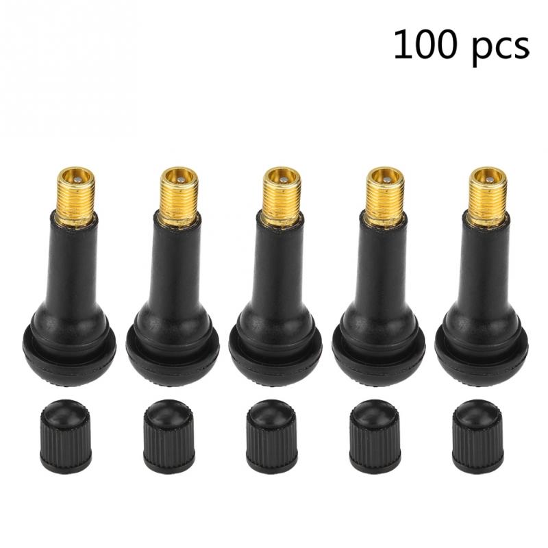 TR412/TR413/TR414 100 pcs Tire valves Car Motorcycle Universal Replacement Snap in Tire Tyre Valve Stem automobiles Rubber Alloy