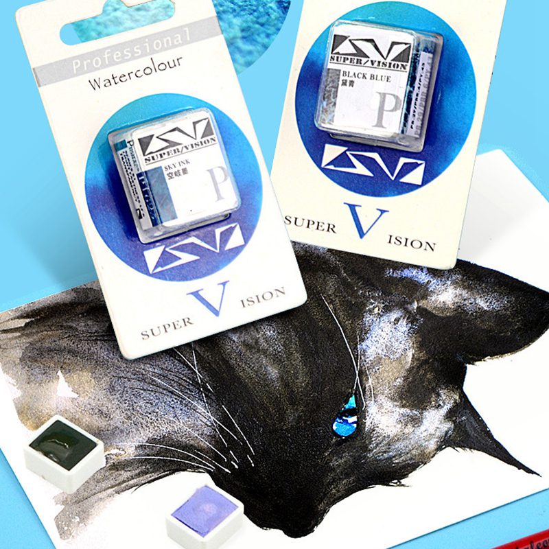 Super Vision Gelaagde Aquarel Pigment, Water Kleur Verf, Half Koekenpan Voor Tekening Verf, aquarel Aquarellen Art Leveranciers