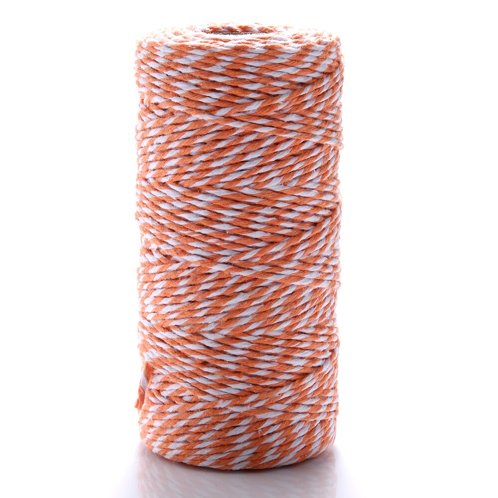 10 Meter/partij 1.5Mm Dubbele Kleur Natuurlijke Katoenen Draad Jute Hessische Hennep Touw Voor Cadeau Verpakking Partij Bruiloft Benodigdheden Decor: orange