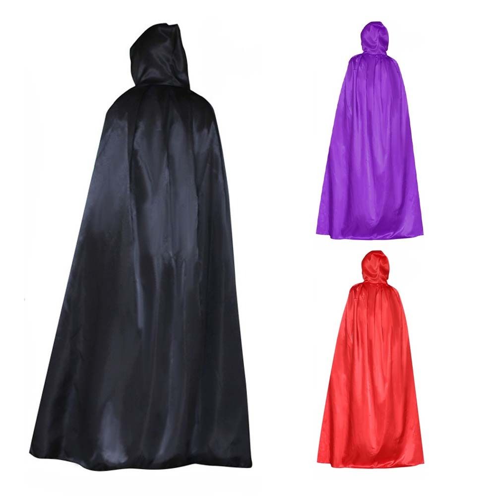Misterioso cor sólida capa de halloween esfregando com chapéu grande traje cosplay capa clássico com capuz capa de bruxa criança