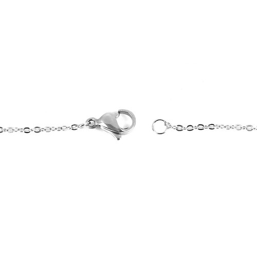 Trend 304 Rvs Link Kabel Ketting Doffe Zilveren Kleur 50Cmlong, Ketting Maat: 1.7X1.3Mm (1/8 "X1.3mm), 1 Stuk
