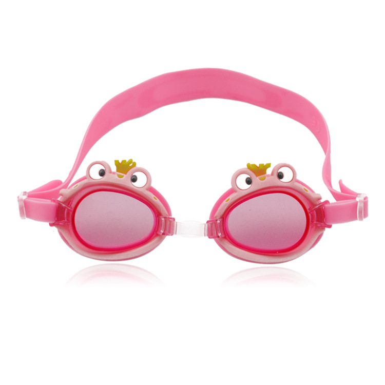 Mystyle Zwembril Kids Cartoon Kikker Hd Waterdicht Anti-Fog Kinderen Zwembril 4 Kleur Swim Bril Voor Jongens meisjes: Roze