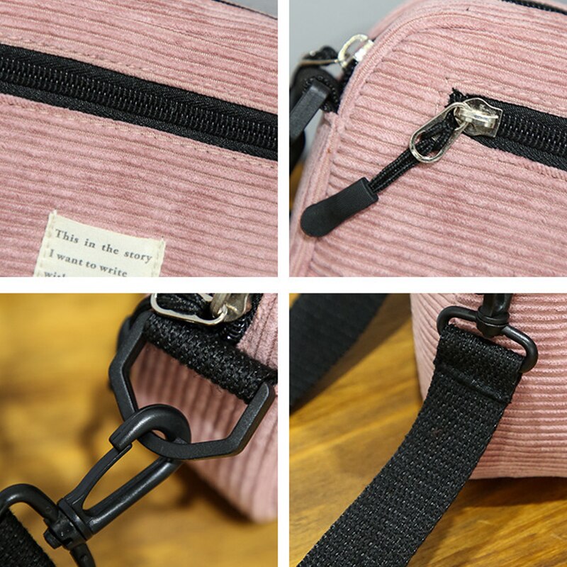 Nouvelles femmes 19*5*13cm Sorduroy sacs de messager dames sacs à bandoulière étudiants filles décontracté sacs à bandoulière 6H0291
