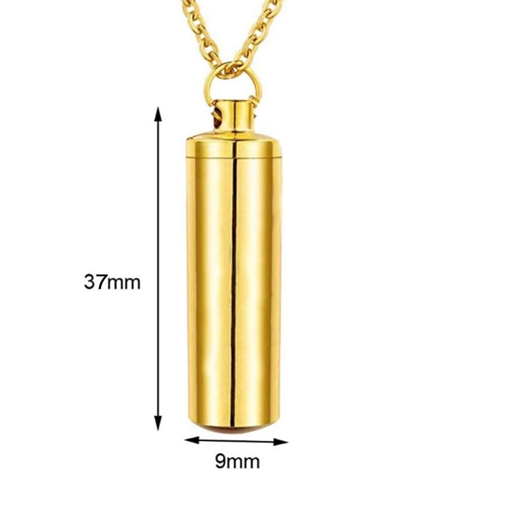 3 Colors Stainless Steel Holder Cylinder Ashes Urn Pendant Cremation Memorial Keepsake Necklace Jewelry