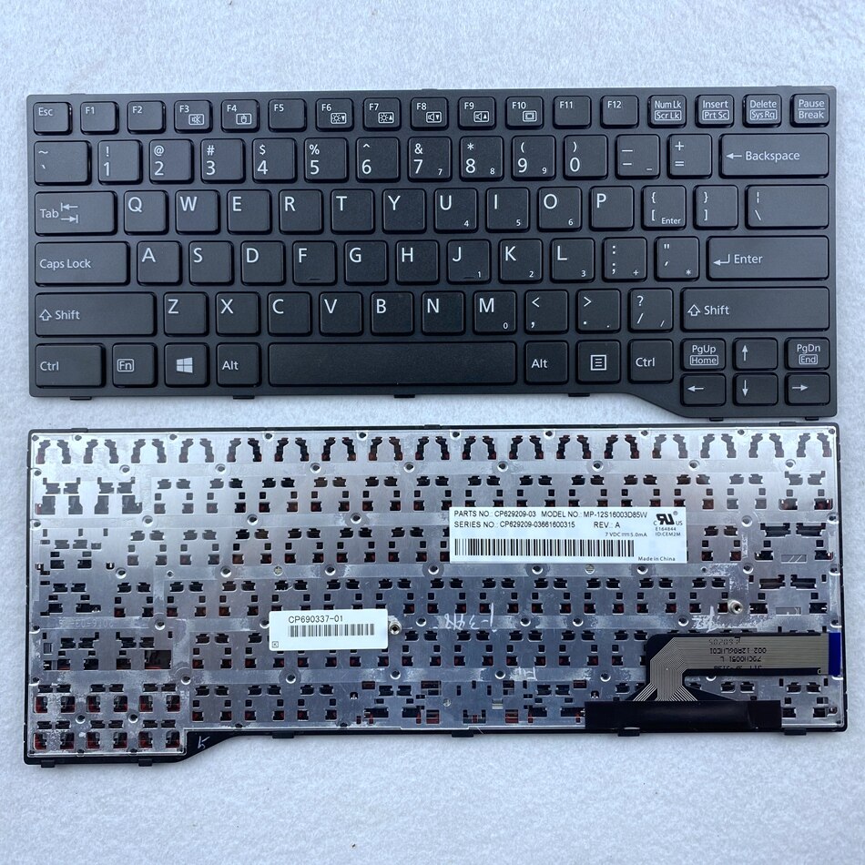 US Laptop Keyboard For Fujitsu Lifebook E733 E734 E743 E744 U745 E546 E547 E544 E736 E746 Series US Layout: black