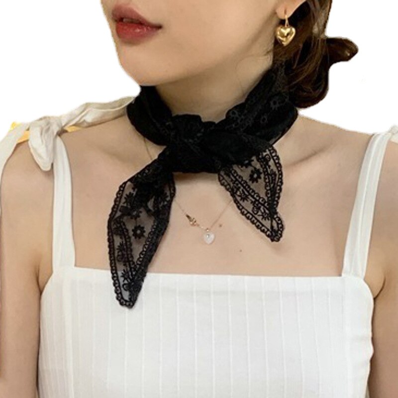 Spring Summer Thin Outer Small Lace Triangular Binder Small Shawl with Skirt Sun Protection Scarf Women scarf