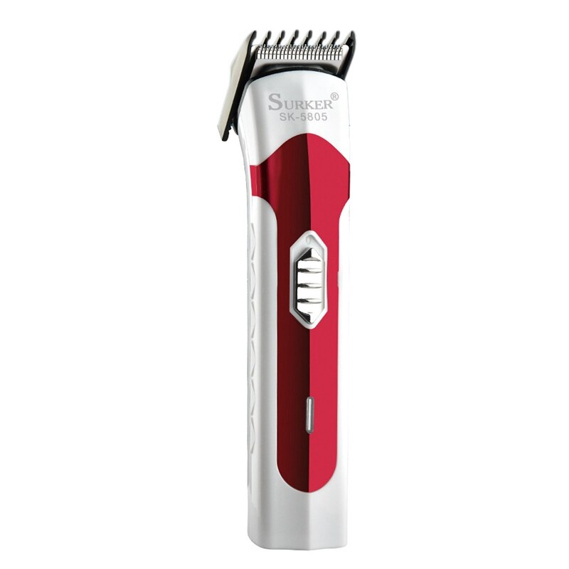 SURKER SK-5805 Rechargeable Hair Clipper Men Electric Shaver Beard Trimmer Grooming Shaving Machine Hair Trimmer Cutter EU Plug: Red