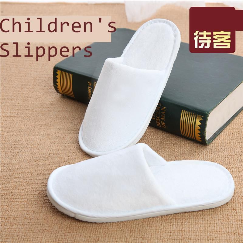 10 Pcs Children Hotel Guest Room Slippers Articles Disposable Kids Live With Family Tourism Baby Slipper White Shoes