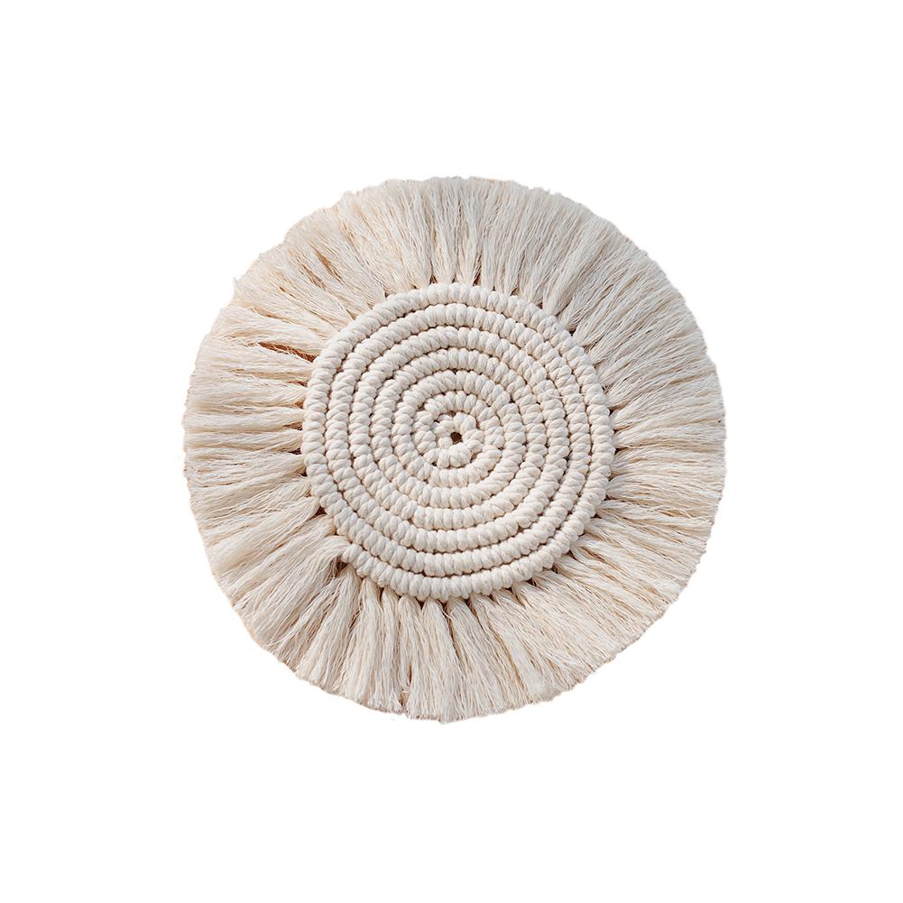 Macrame Placemats Cup Mat Bohemia Tablecloth Coaster Cup Pad Northern Europe Style Pure Handcrafted Cotton Braid Insulation Mats: B