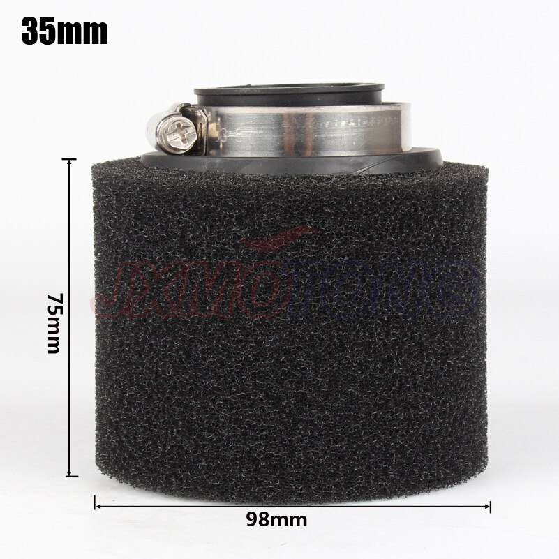 Filtro de aire de espuma de cuello recto, negro, 35mm, 38mm, 42mm, 45mm, 48mm, esponja limpiadora, ciclomotor, CG125, 150cc, Moto Dirt Pit Bike