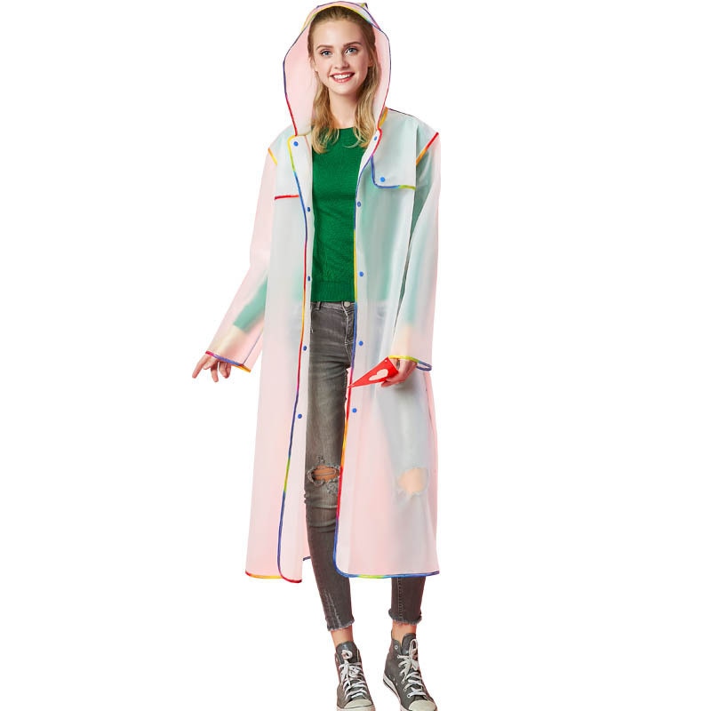 Adulte hommes femmes long eva épais vêtements de pluie universel imperméable poncho randonnée randonnée imperméable à capuche