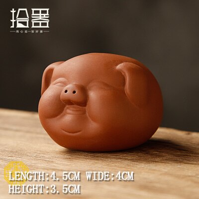 Plateau à thé en forme de cochon, sable violet, décoration de table pour animaux de compagnie, boutique, peut soulever le thé aux couleurs changeantes, jouer à l'art du thé, accessoires: 02