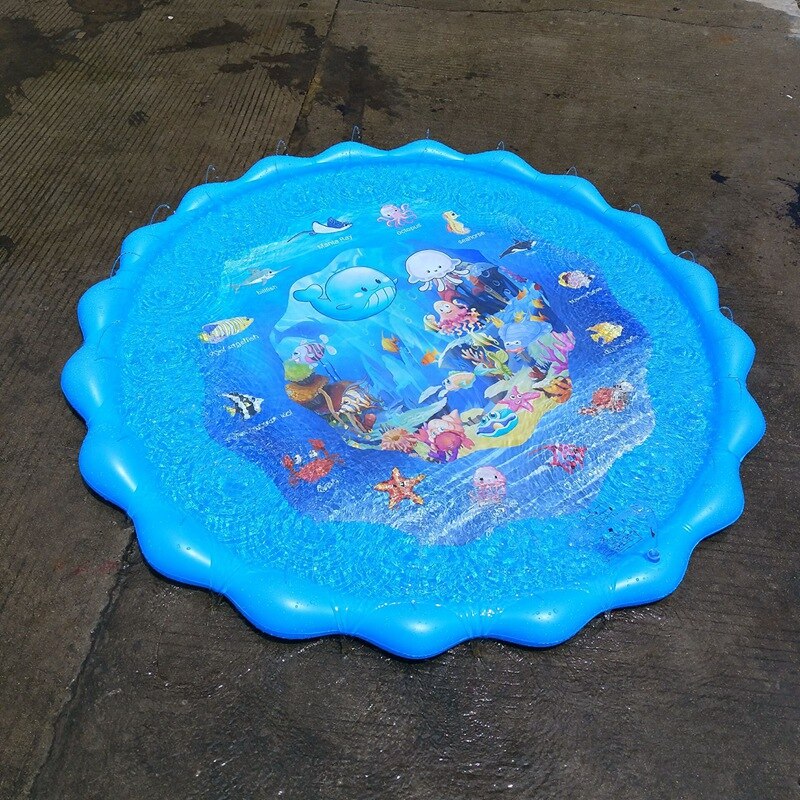 63 Inch Opblaasbare Splash Pad, Sprinkler Spelen Mat, Outdoor Achtertuin Sprinklers, Sprinkler Voor Kinderen Met Waden Zwembad