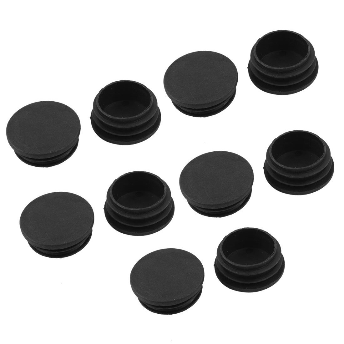 WSFS 10 x Black Plastic 38mm Dia Round Tubing Tube Insert Caps Covers