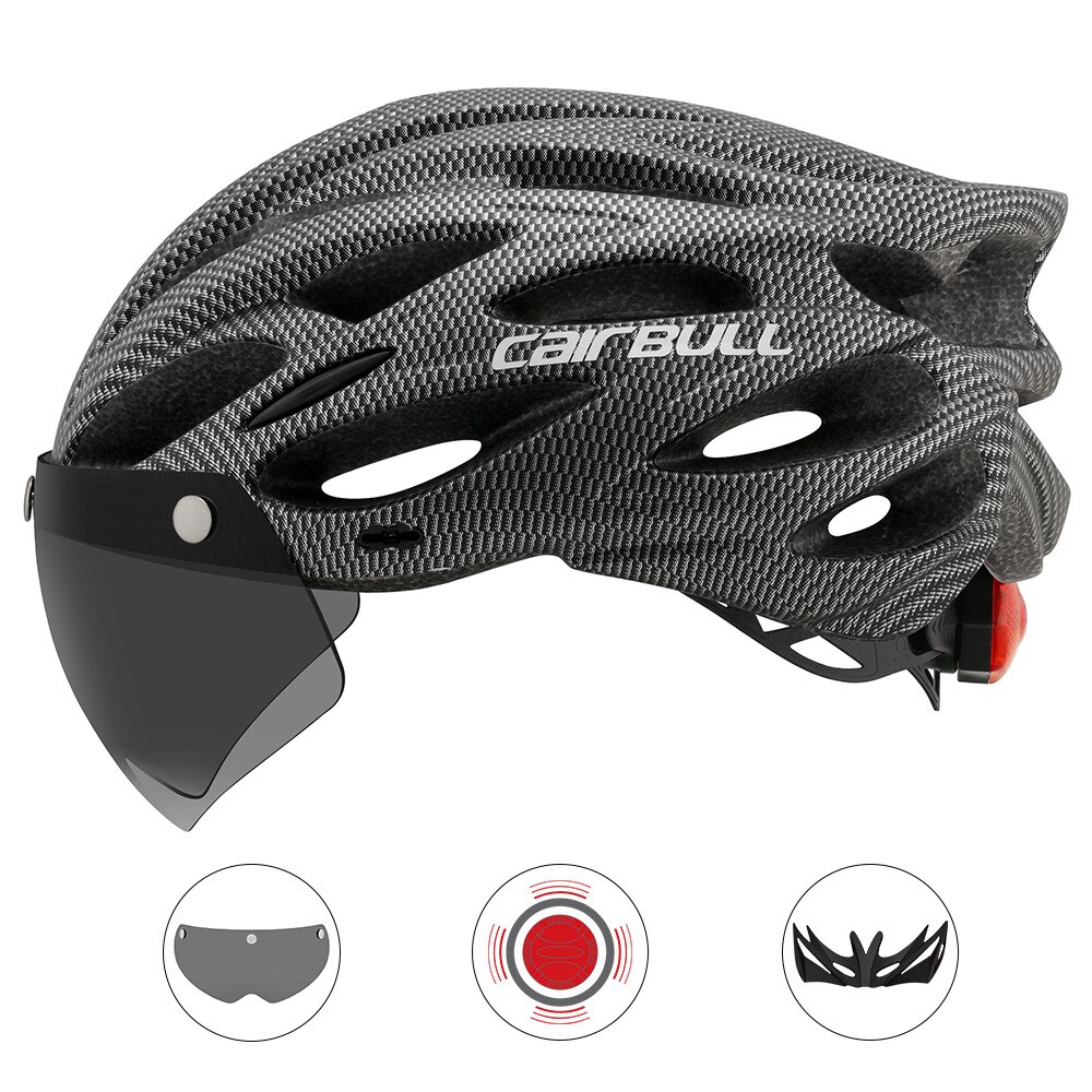 Stylish Cycling Helmets Triathlon Safe Taillight Helmet with Magnetic Goggles MTB Race Road Bike Bicycle Helmet Casco Ciclismo