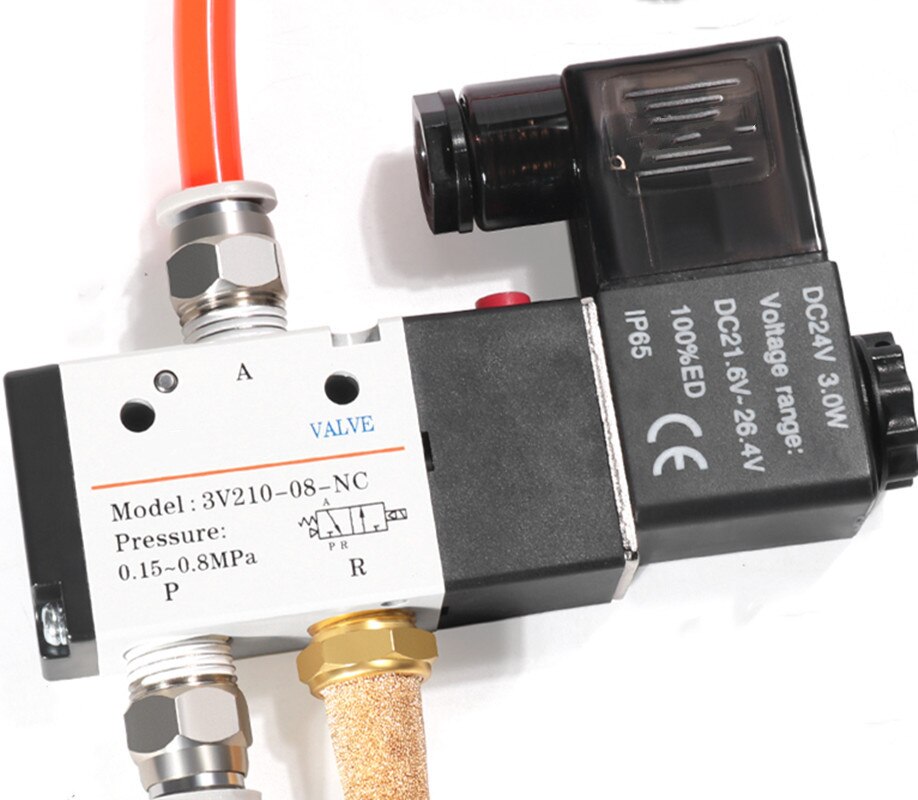 3 Hafen 2 POS 1/4 "BSP Luft Magnetventil 3V210-08 Mit LED Licht Stecker DC12V DC24V AC110V AC220V