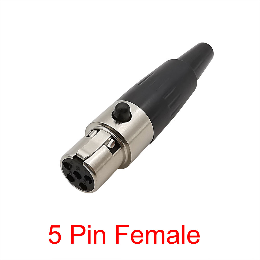 Mini XLR 3 pines 4 pines 5 pines 6 pines enchufe hembra macho micrófono conector de Audio Cable adaptador de micrófono de soldadura: Marfíl