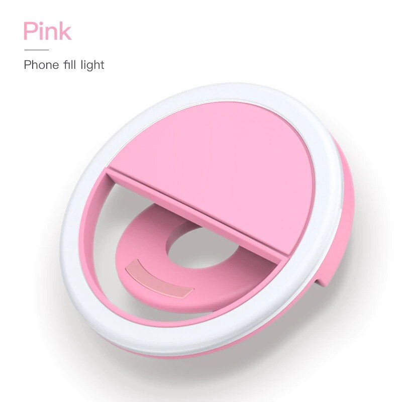 Xiaomi Telefon Ergänzende Beleuchtung Selfie Verbesserung Handys Füllen Licht KUULAA USB Ladung FÜHRTE Selfie Ring Licht Für iPhone: Pink